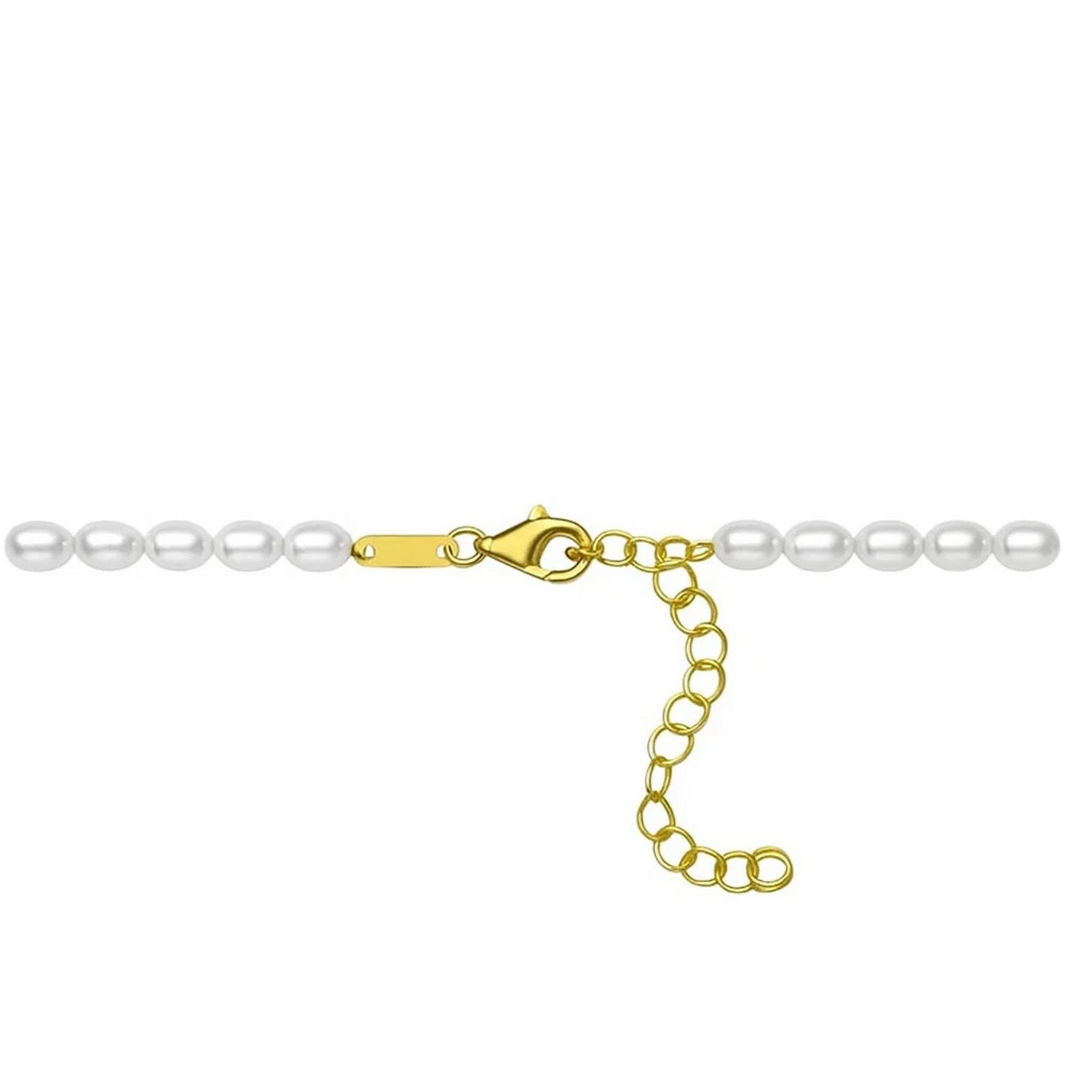 14K Yellow Gold Bow and Pearl Necklace - Image 3