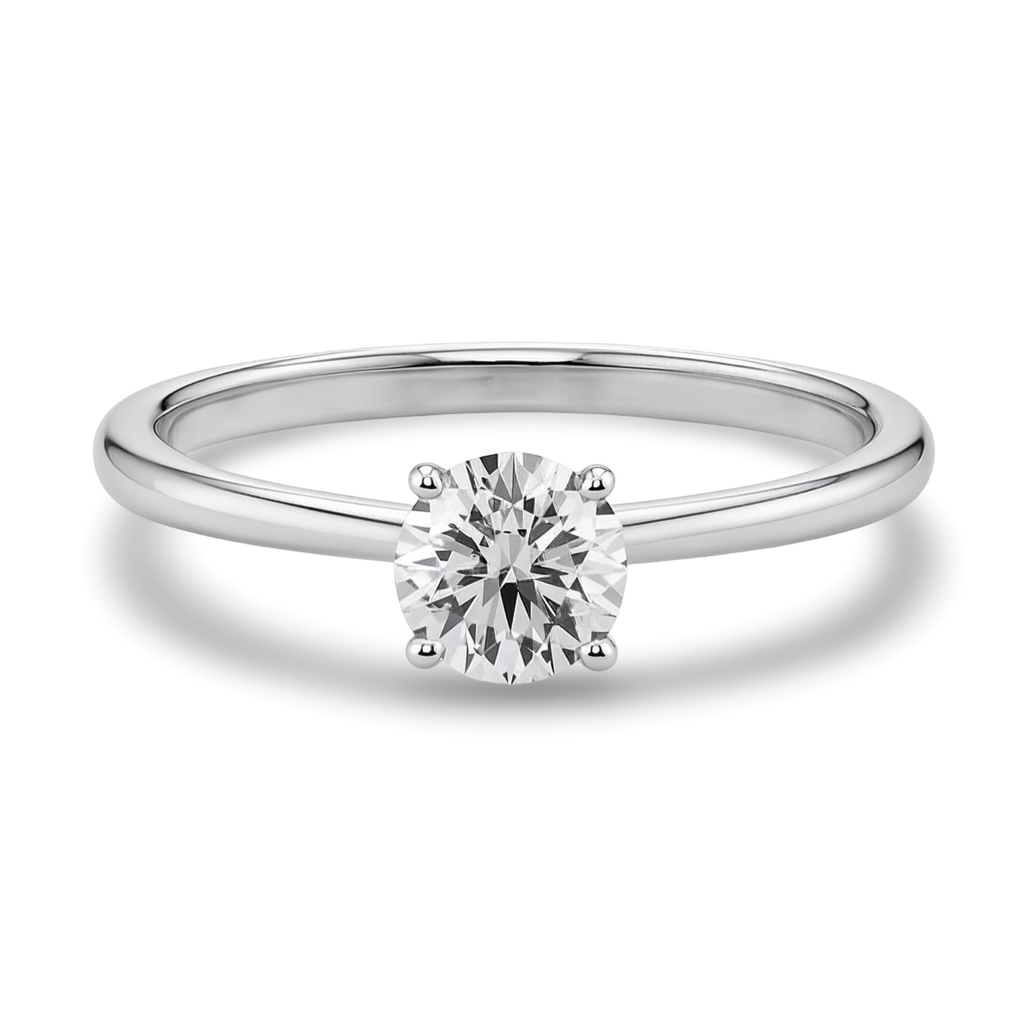 3/4 Carat Round Lab Grown IGI G/VS1 Diamond Solitaire Ring in Sterling Silver - Image 3