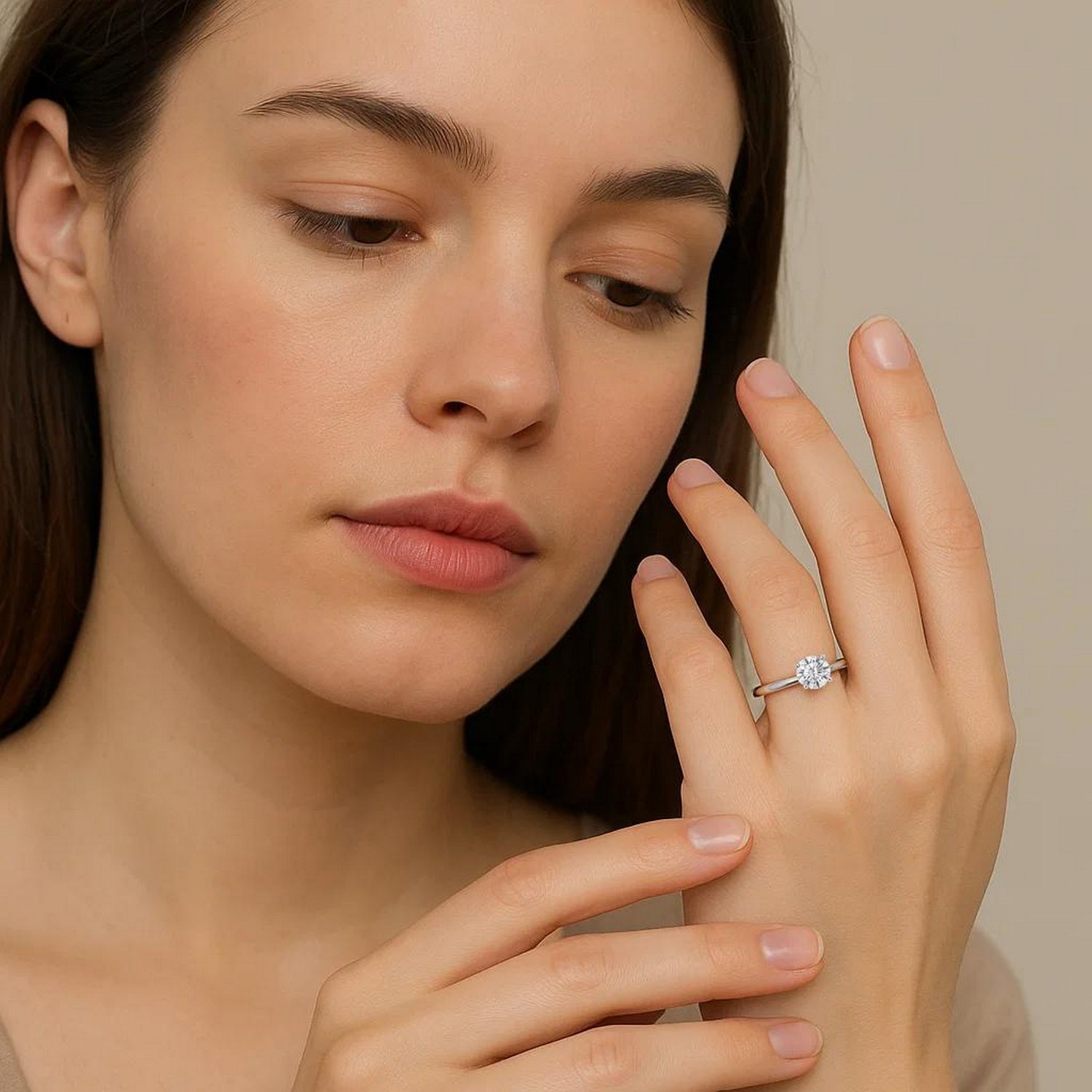 3/4 Carat Round Lab Grown IGI G/VS1 Diamond Solitaire Ring in Sterling Silver - Image 5