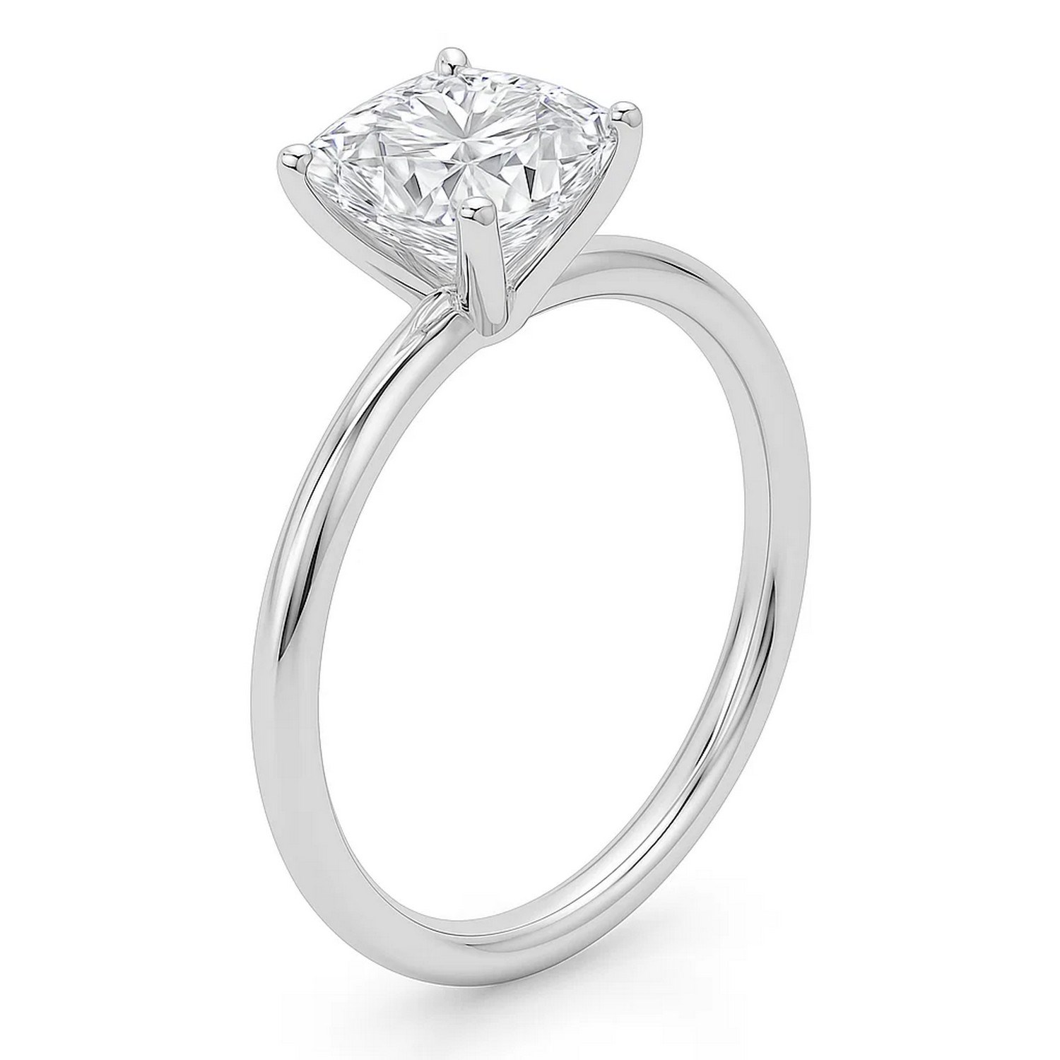 5 Carat Cushion Lab Grown IGI G/VS1 Diamond Solitaire Ring in 14K White Gold - Image 2
