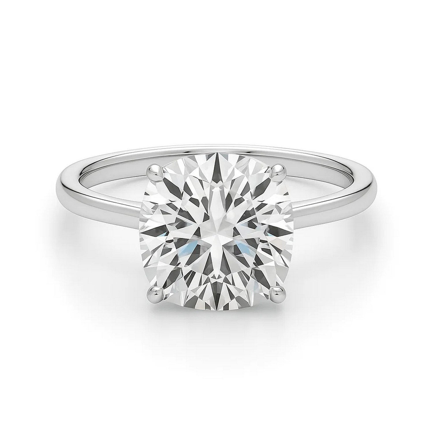 5 Carat Cushion Lab Grown IGI G/VS1 Diamond Solitaire Ring in 14K White Gold - Image 3