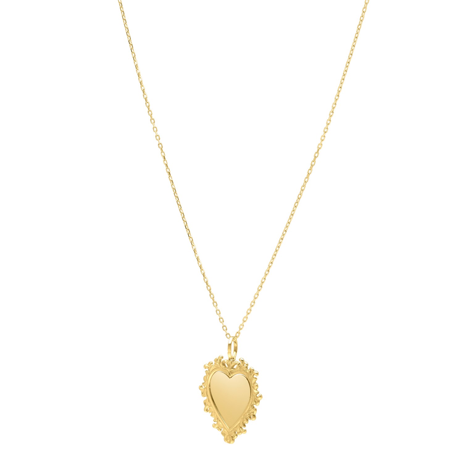 Baroque Heart Necklace in 14K Yellow Gold - Image 2