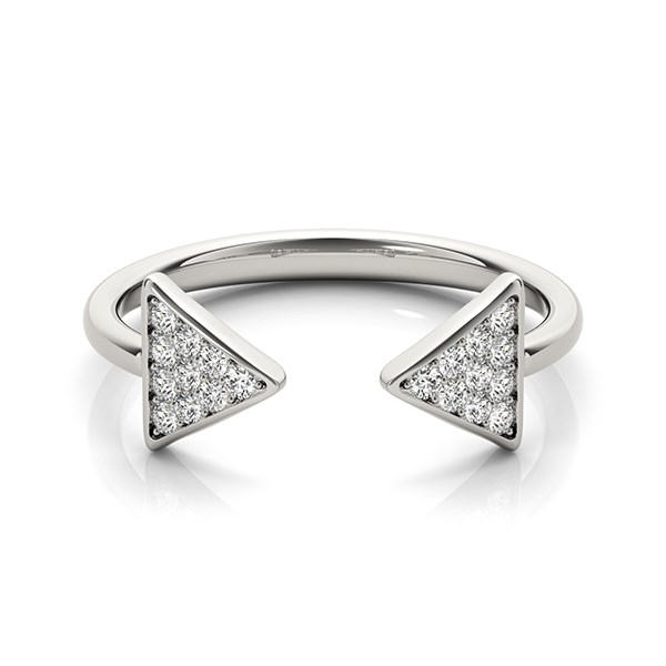 14k White Gold Diamond Arrowhead Open Ring (1/5 cttw) - Image 2