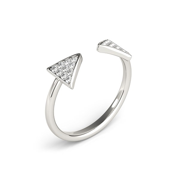 14k White Gold Diamond Arrowhead Open Ring (1/5 cttw) - Image 3