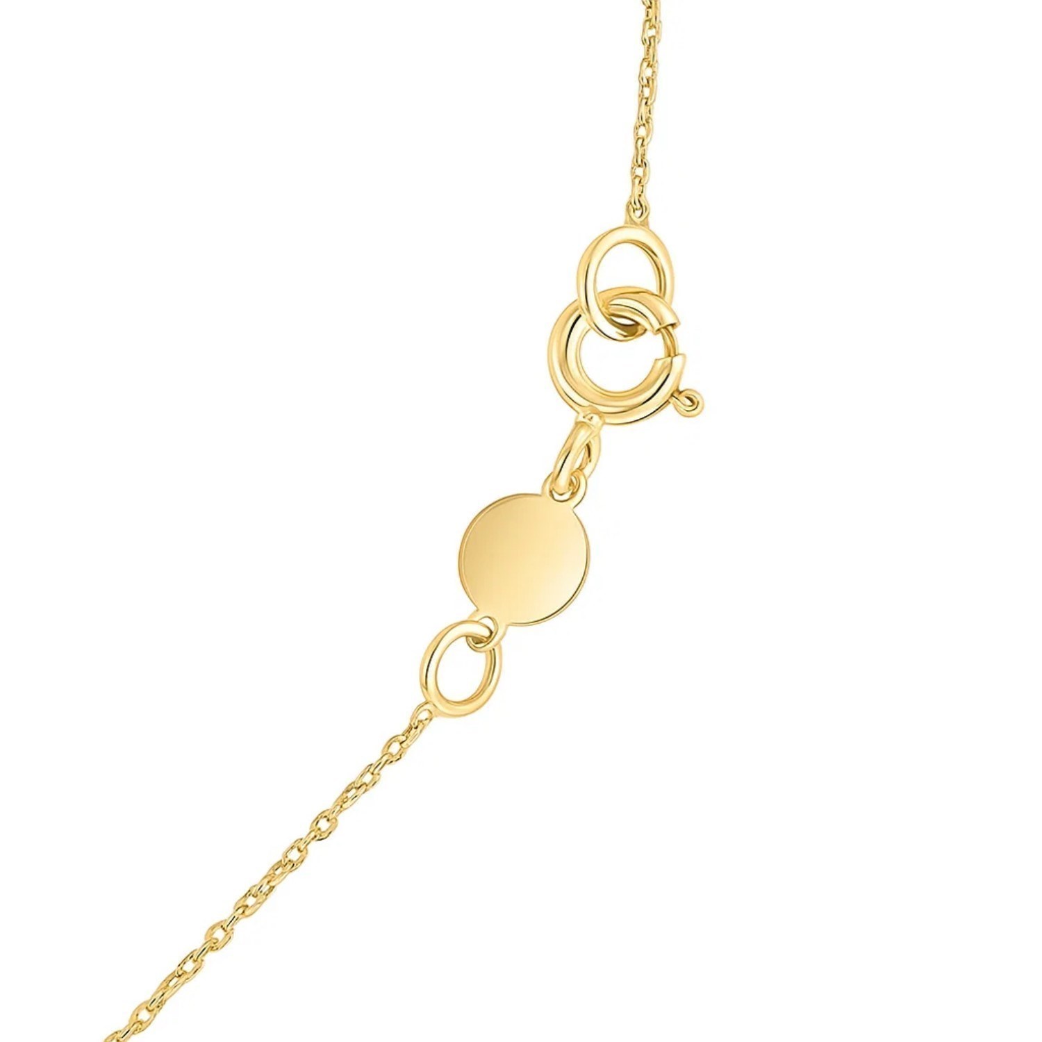 14K Yellow Gold Mini Diamond V Initial Pendant Necklace - Image 3