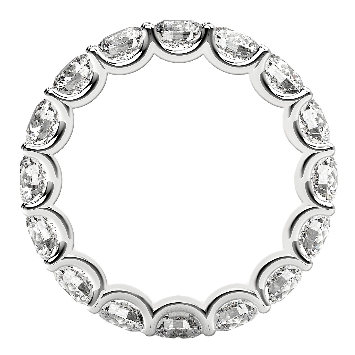 Round Cut Lab Grown Diamond Eternity Ring in 14k White Gold (4 cttw FG/VS2) - Image 3