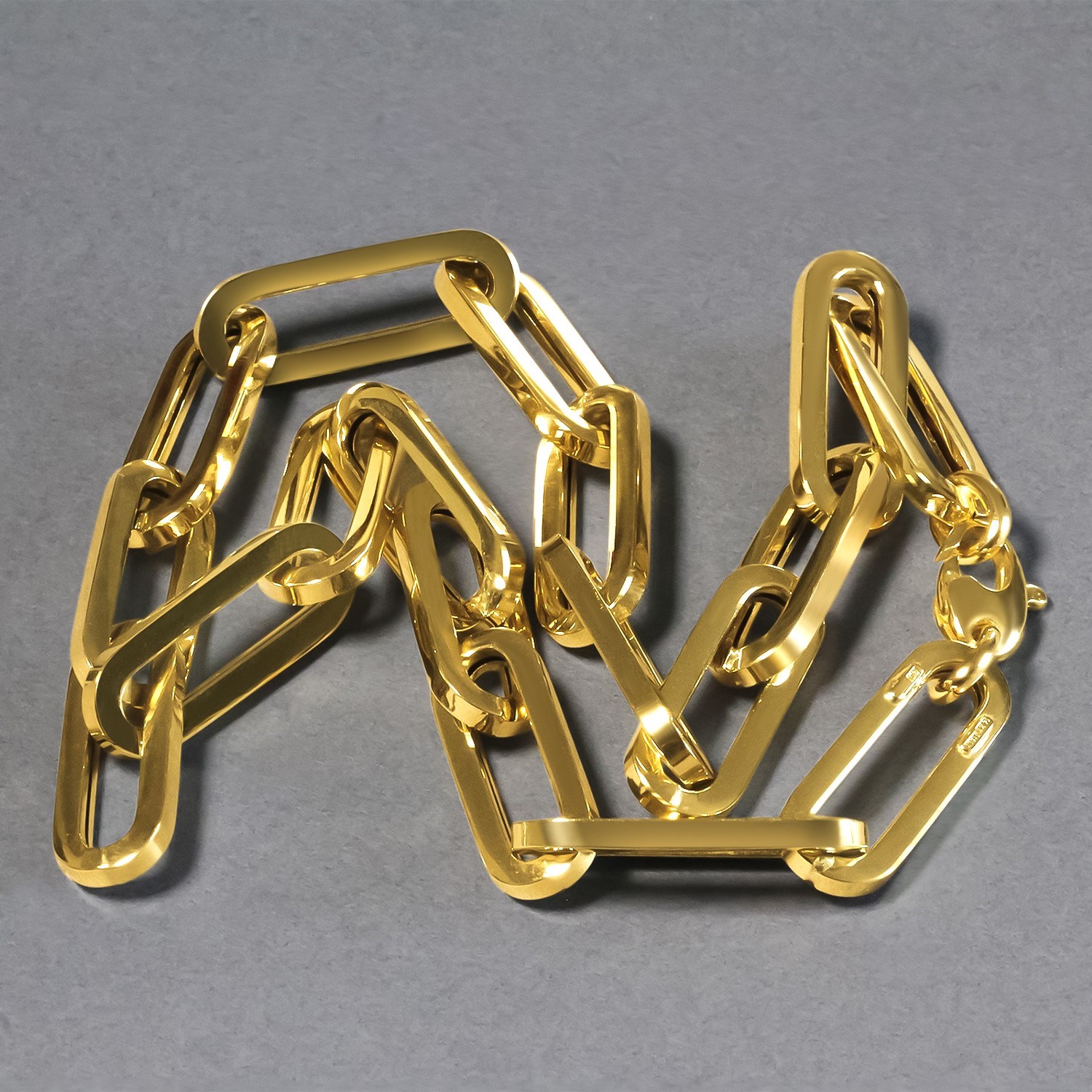 14k Yellow Gold Extra Wide Paperclip Chain Necklace - Image 6