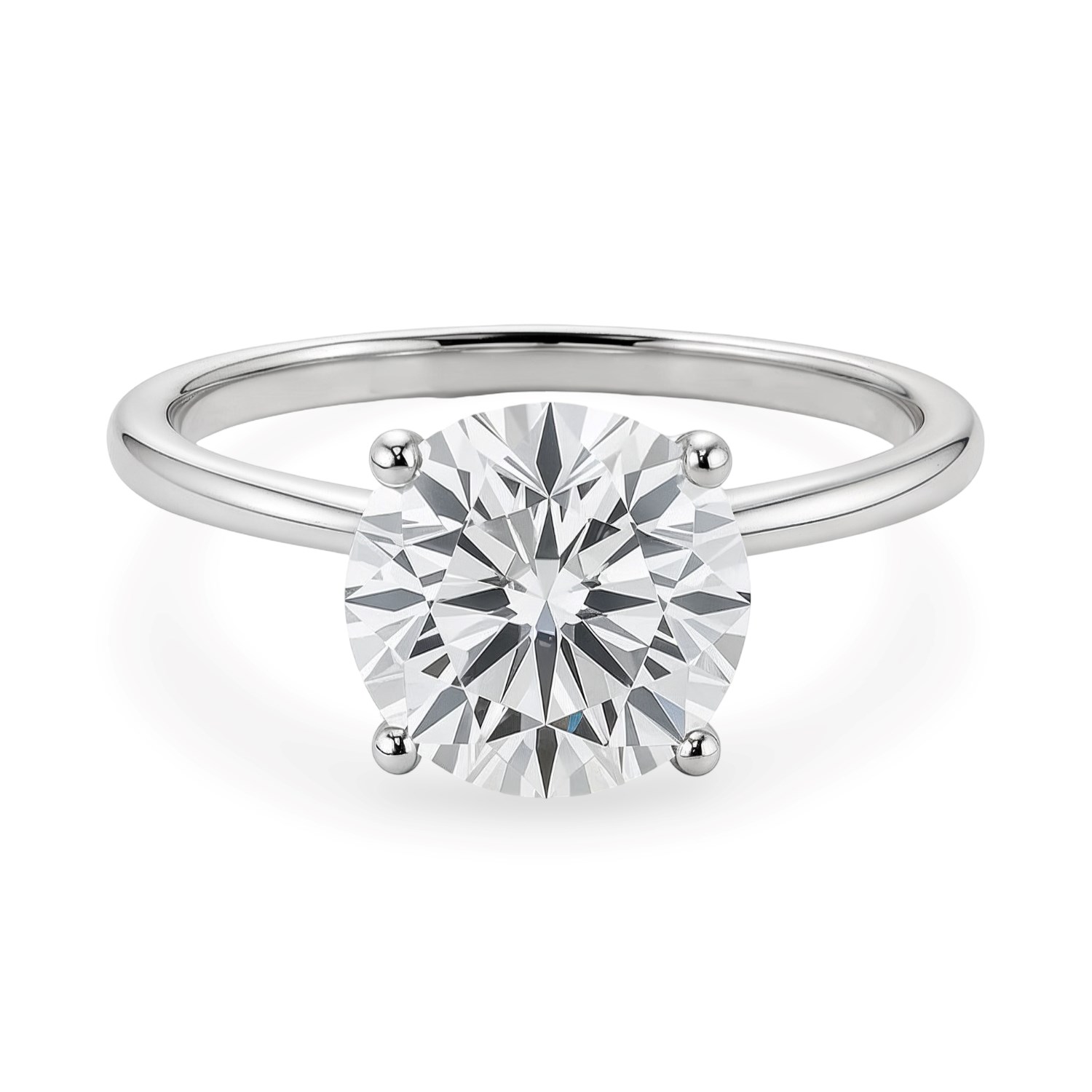 2 Carat Round Lab Grown IGI G/VS1 Diamond Solitaire Ring in 10K White Gold - Image 3