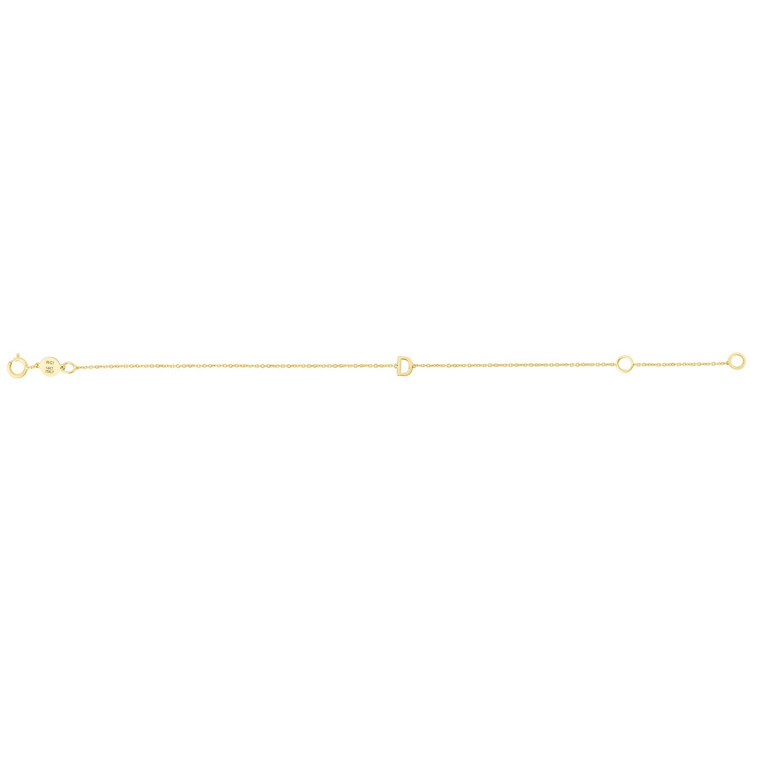 14K Yellow Gold Mini Initial D Bracelet - Image 2