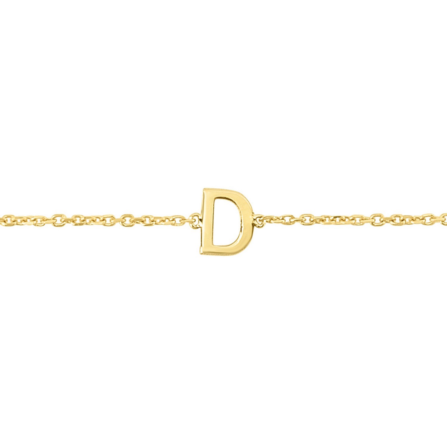 14K Yellow Gold Mini Initial D Bracelet - Image 3