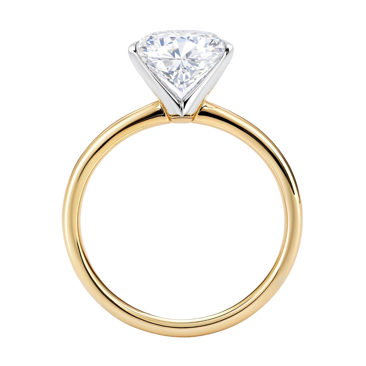 2 Carat Oval Lab Grown IGI G/VS1 Diamond Solitaire Ring in 14K Yellow Gold - Image 3