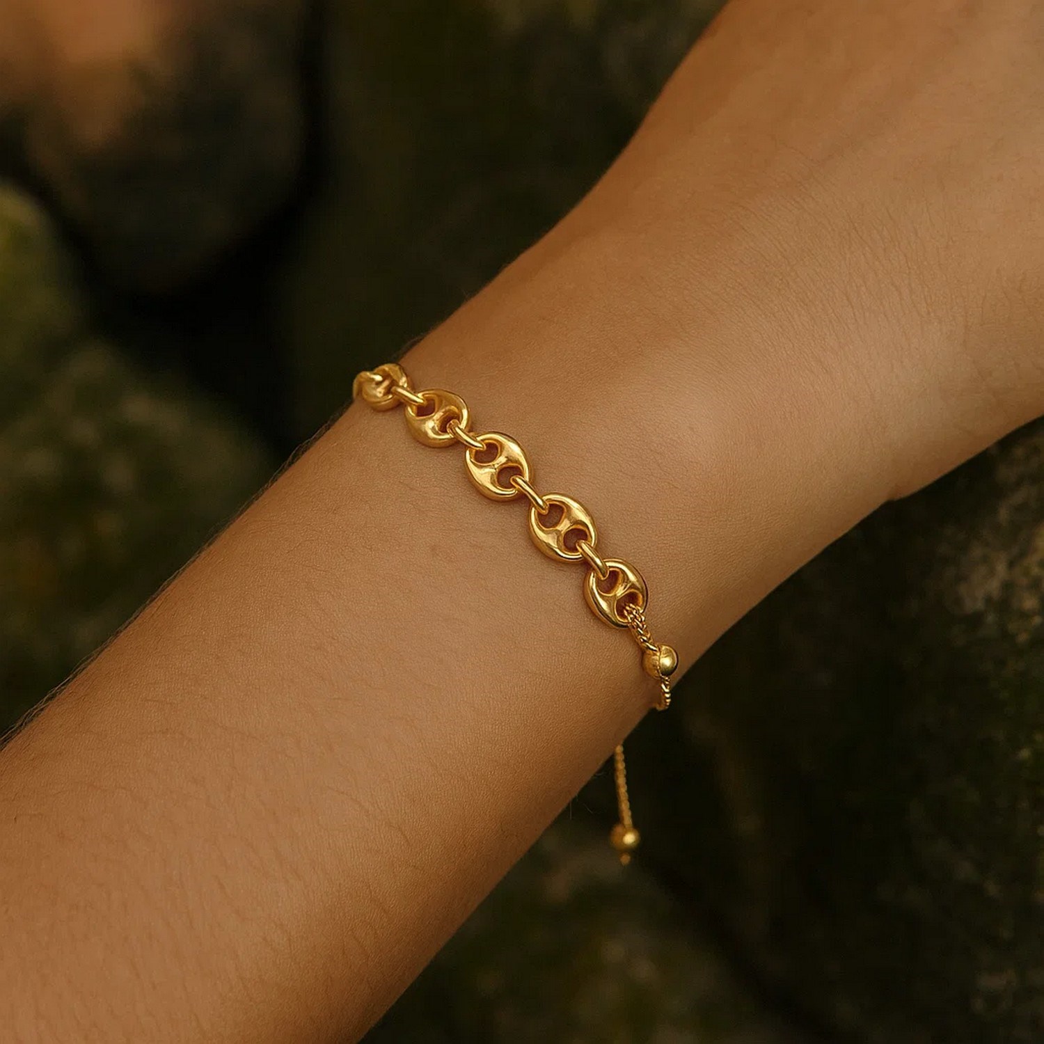 14K Yellow Gold Mariner Link Bolo Friendship Bracelet - Image 2