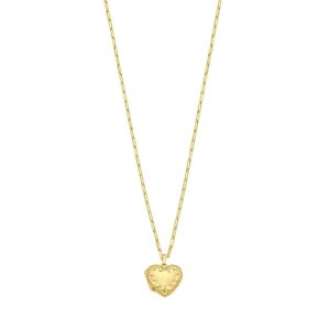 Sterling Silver Gold Plated Heart Locket Necklace