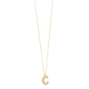 14K Yellow Gold Helium Initial C Pendant