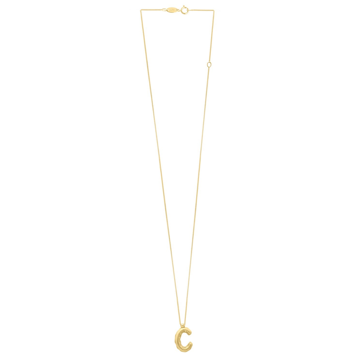 14K Yellow Gold Helium Initial C Pendant - Image 2