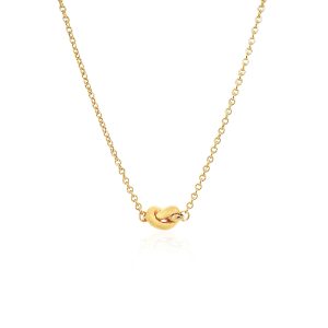14k Yellow Gold Chain Necklace with Polished Knot