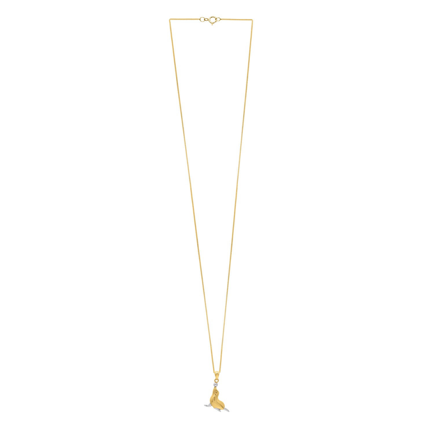 Seal Necklace in 10k Two Tone Gold - Image 2